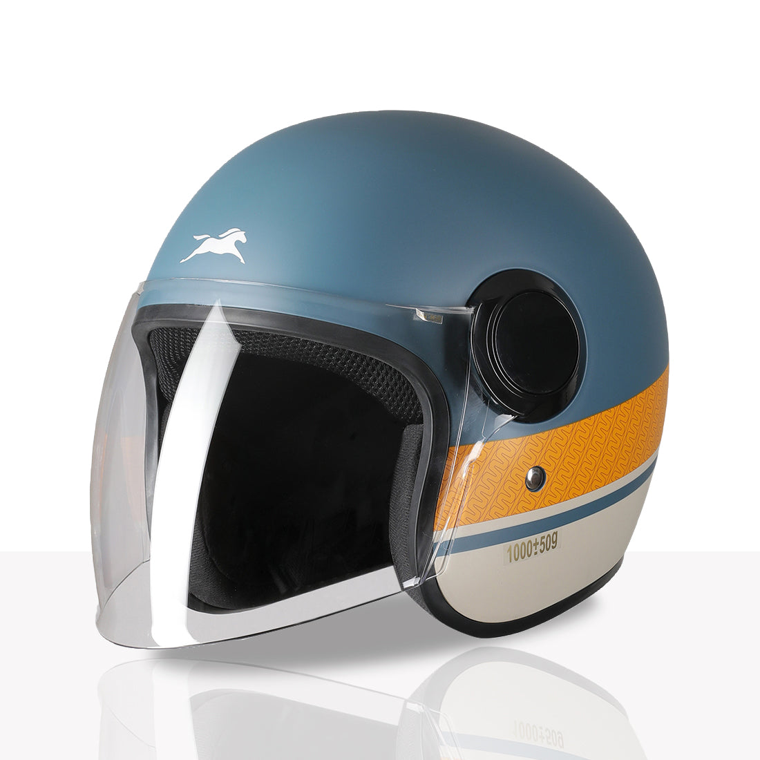 TVS Silk Route Helmet for Men & Women | Vintage Open Face Helmet with Clear Visor | ISI & DOT Certified | ABS Shell | EPS Liner | Retro Stylish Helmet for City & Highway Riding